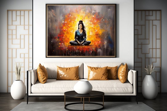 Meditation Power Of The Inner Fire Portrait Wall Art Decorative Mural Acrylic