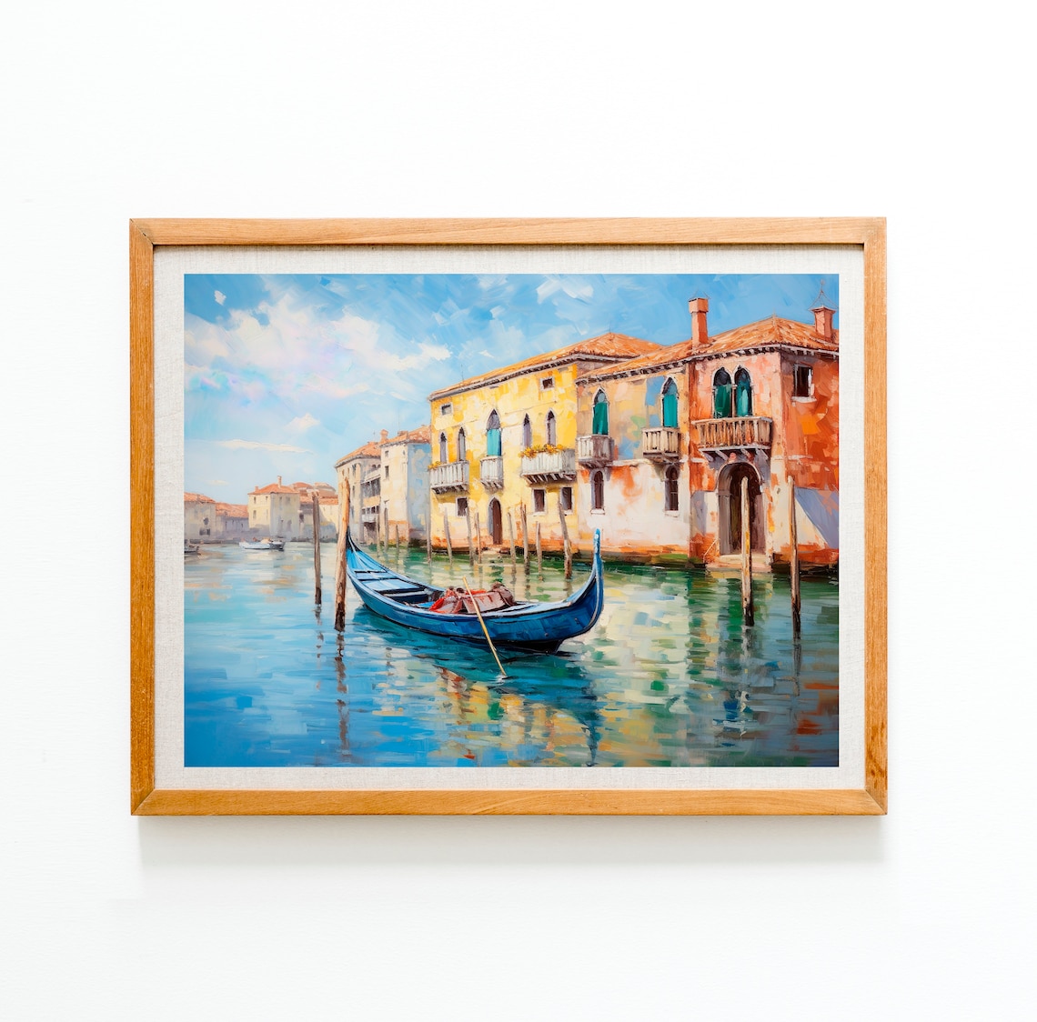 Venice Canal Gondola Impressionist Oil Painting Italy Travel Poster