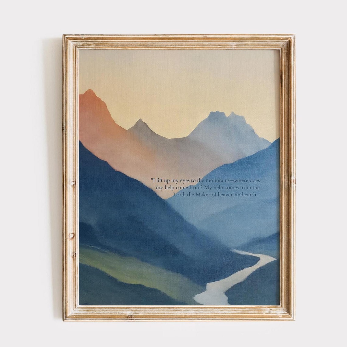 I Lift Up My Eyes Scripture Mountain Dawn Christian Wall Poster