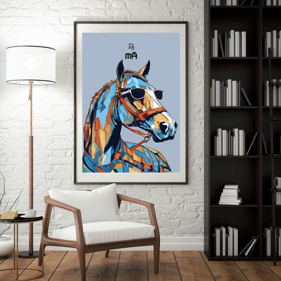 Picasso Zodiac Horse Print Modernist Boho Wall Art