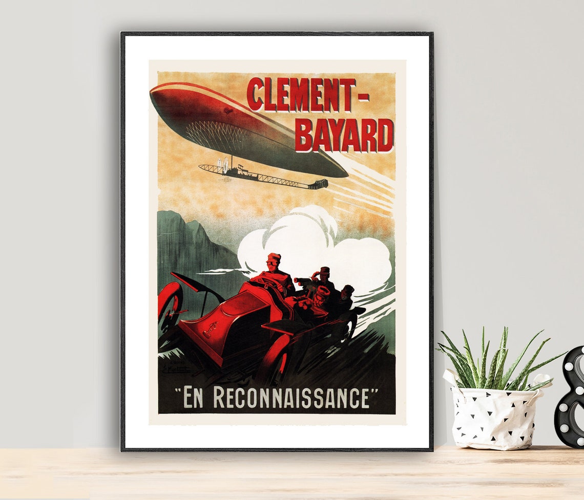 Clement Bayard En Reconnaissance Dirigible Vintage Race Car Poster
