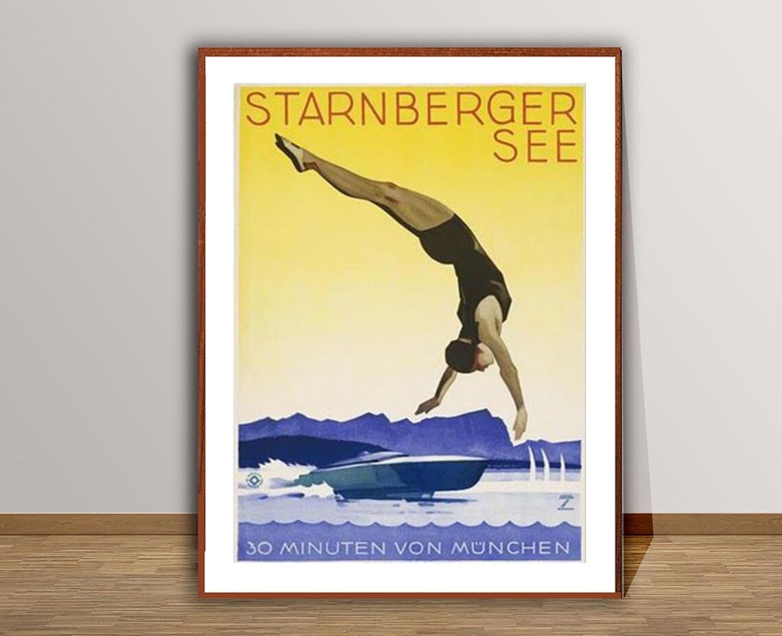 Starnberger See Vintage Sports Travel Poster Art Print