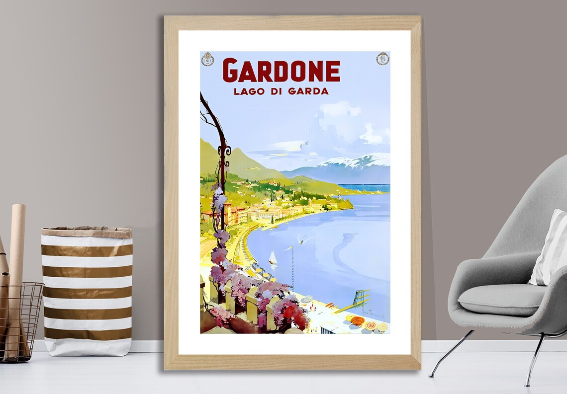 Gardone Lago Di Garda Vintage Travel Poster