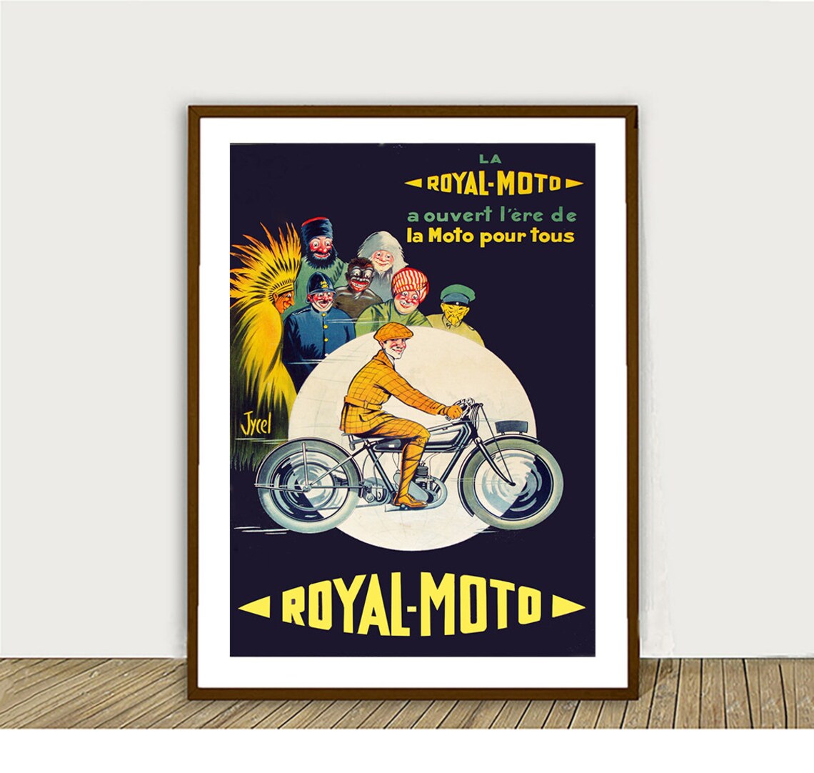 Royal Moto French Motorcycle Rider Vintage Advertisement Poster - Image 2