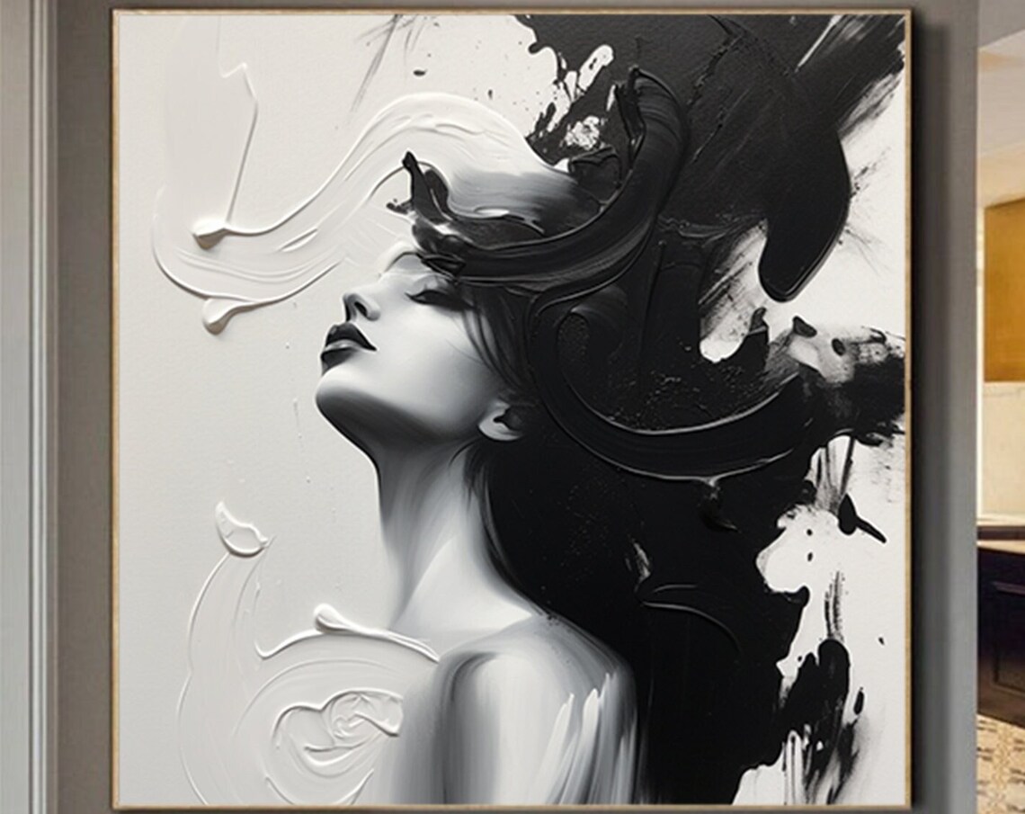 Black and White Abstract Art Print, Modern Wall Art