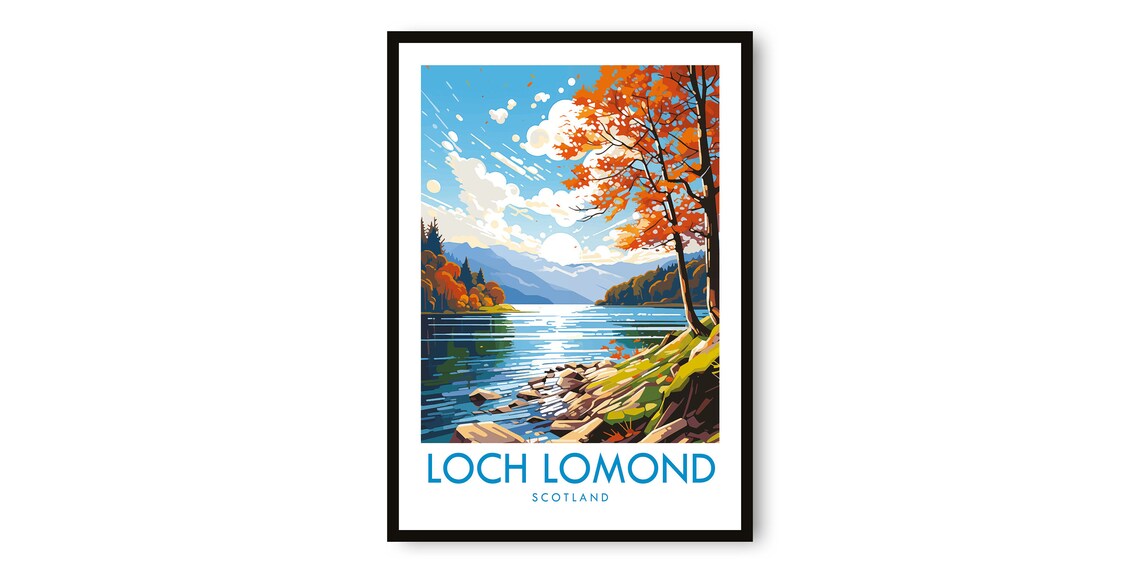 Loch Lomond Travel Poster, Scotland Wall Art Print