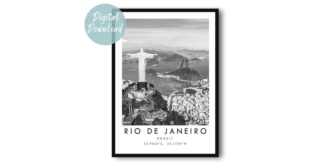 Rio De Janeiro Travel Poster, City Wall Art Print
