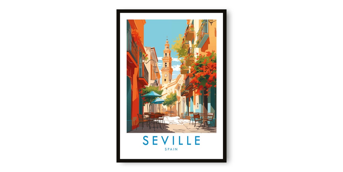 Seville Travel Poster, Spain Decor