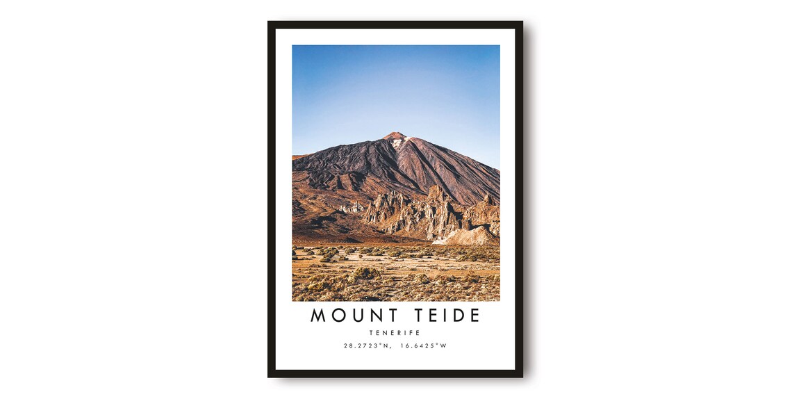 Mount Teide Travel Poster, Tenerife Art Print