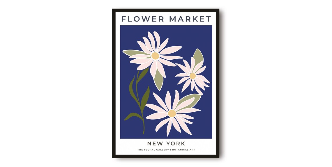 New York Abstract Flower Travel Poster, Flower Market