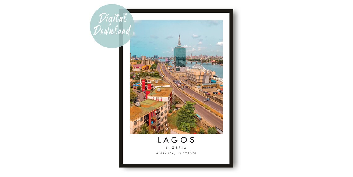 Lagos Travel Poster, Nigeria Destination Wall Art
