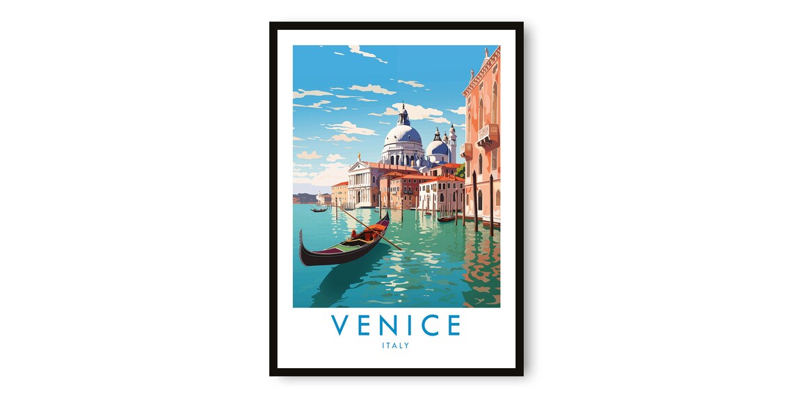 Venice Italy Travel Poster, Fine Art Print