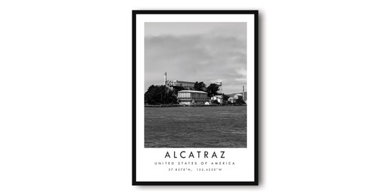 Alcatraz, San Francisco Black and White Art Print