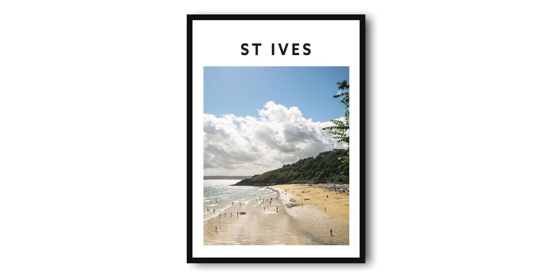 St Ives Minimalist Travel Poster, Devon Coast