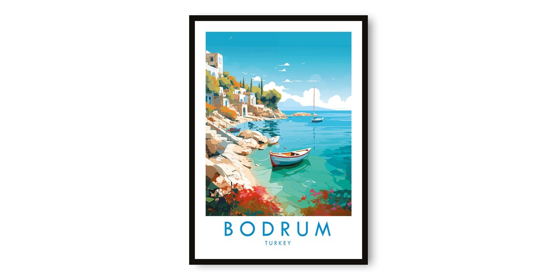 Bodrum Turkey Travel Poster, Art Print