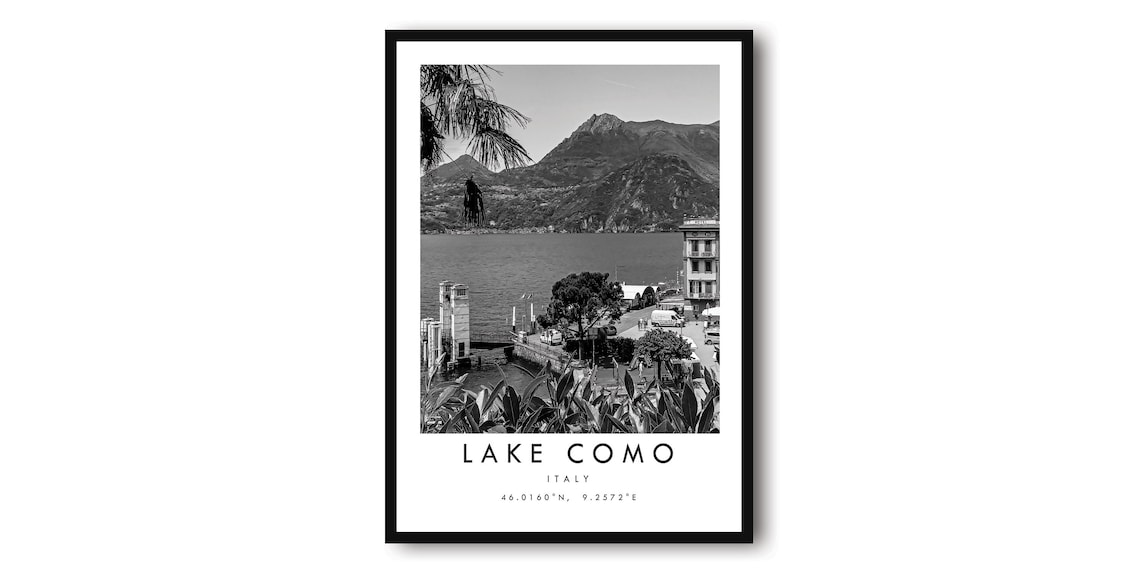 Lake Como Minimalist Italy Travel Poster