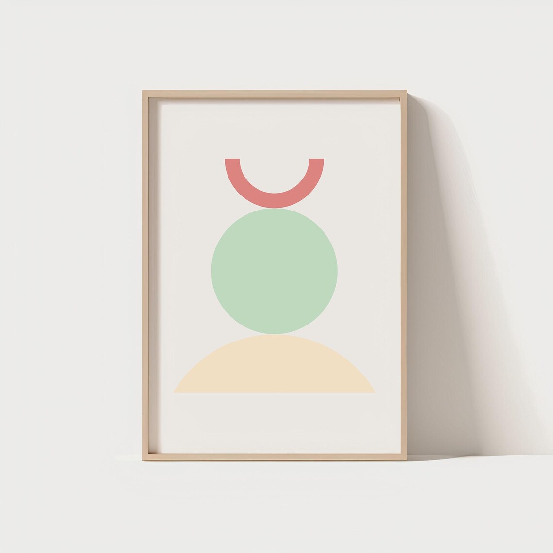 Minimalist Abstract Pastel Wall Art Mid Century Modern Geometric Poster Boho Decor Print