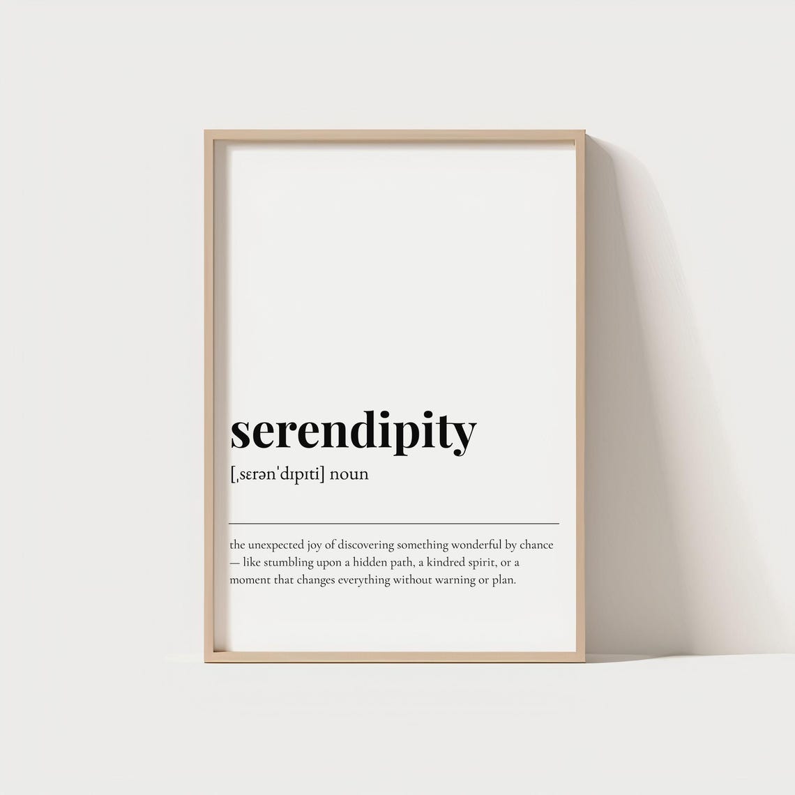 Serendipity Rare Word Definition Happy Accident Dictionary Poster
