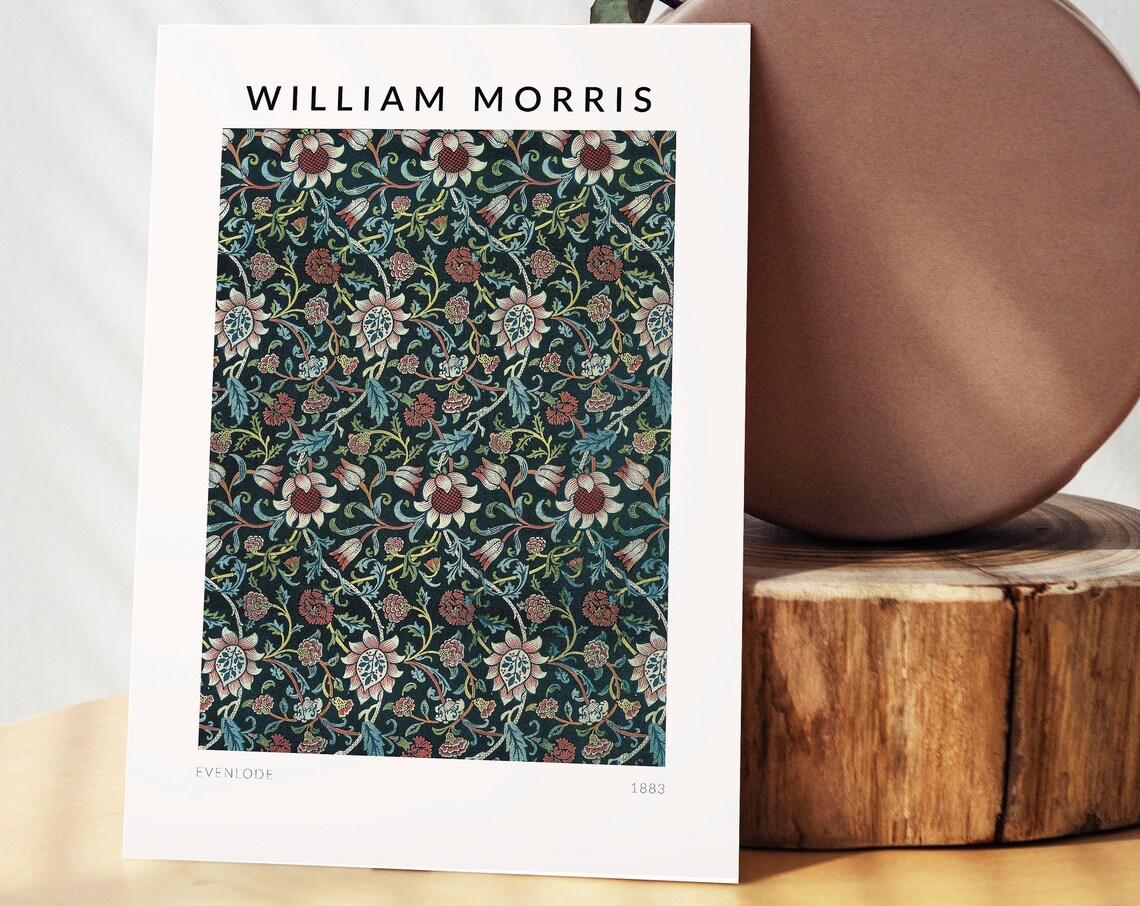 William Morris Exhibition Poster, Evenlode Pattern Art Print - Image 2