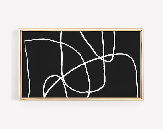 Frame Tv Art Modern Black And White Minimal Line Art Neutral Minimalist Trendy Line Drawing