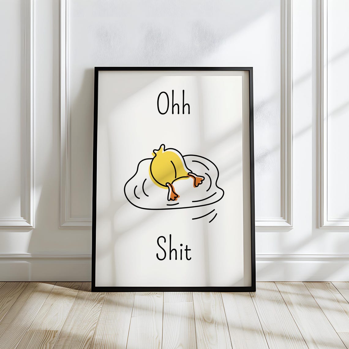 Funny Duck Line Art Print Minimalist Animal Lover Decor