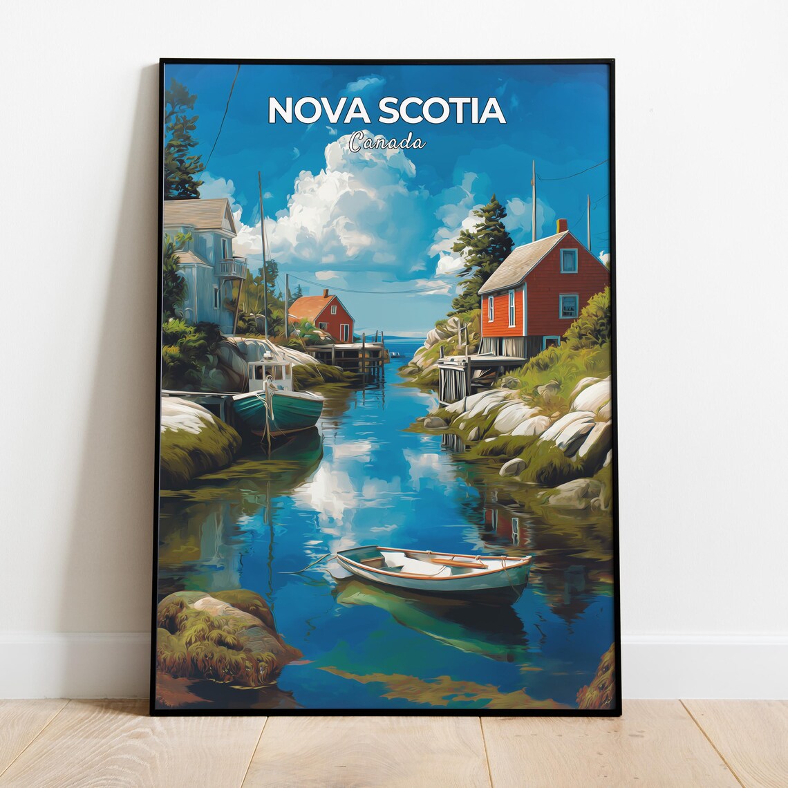 Nova Scotia Travel Poster, Coastal Cliffs Canada Gift
