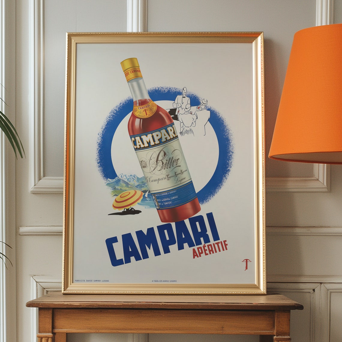 Campari Aperitif Bottle Beach Scene Vintage Italian Ad Poster - Image 3