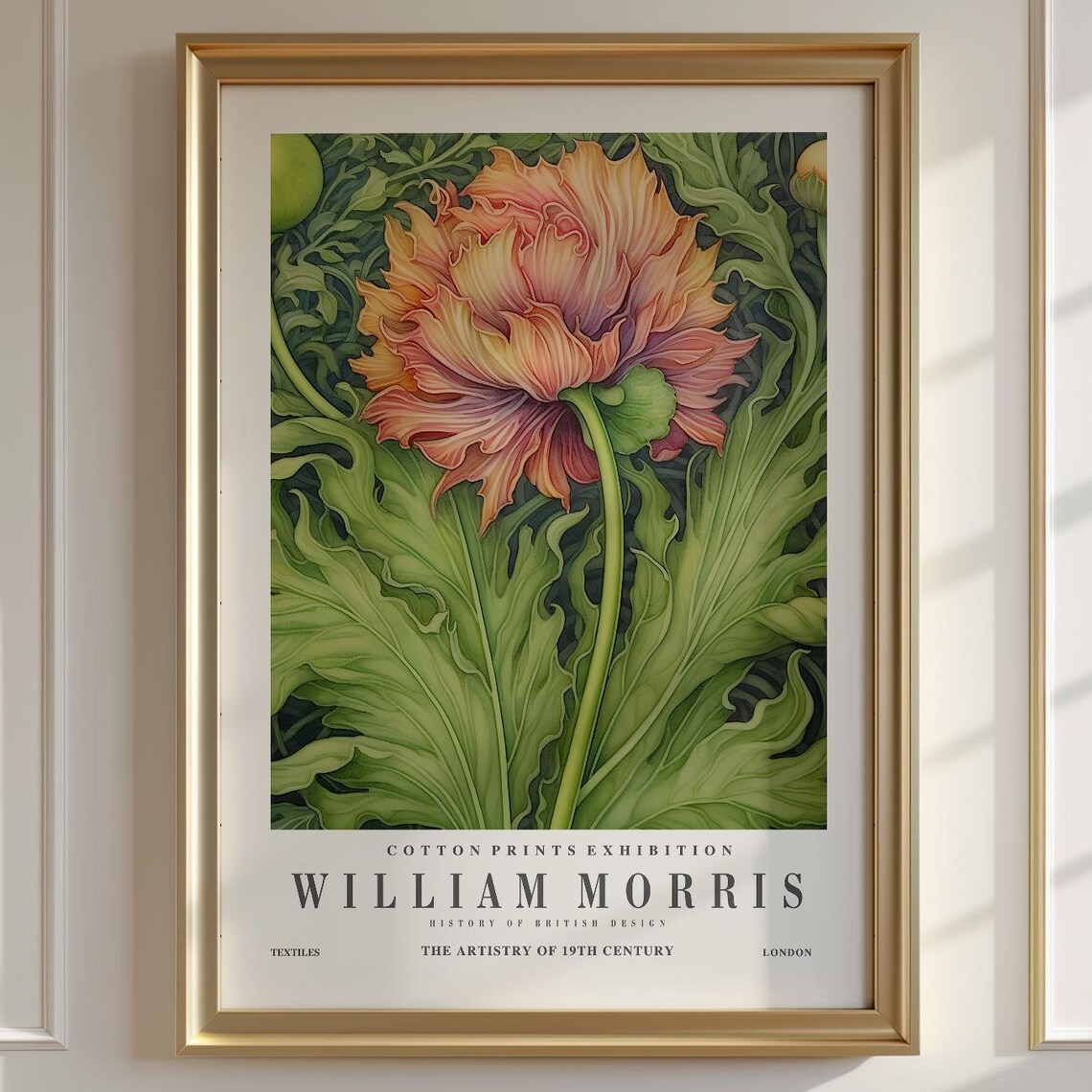 William Morris Botanical Pattern, Vintage Art Print