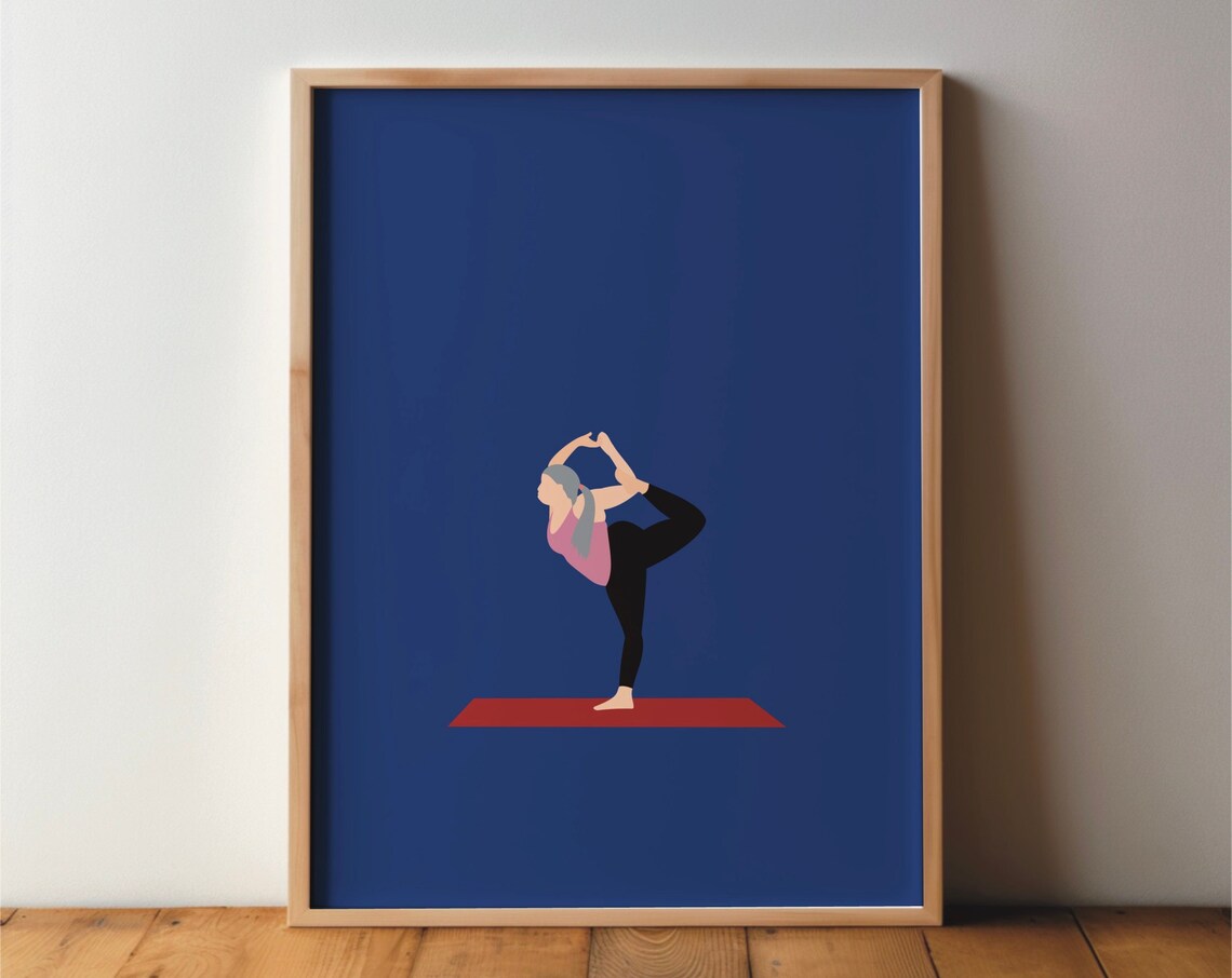 Yoga Lady 5 Minimal Modern Pop Art Print