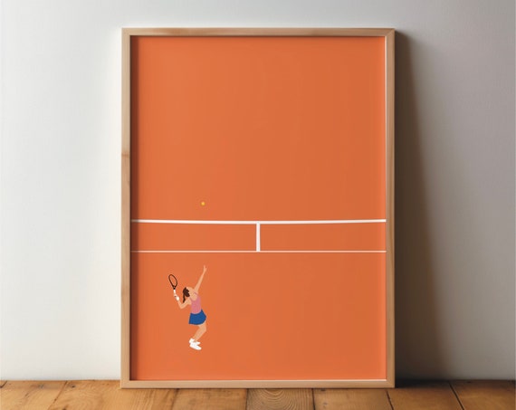 Tennis Player Serving Poster Sports Friends Art Print Minimal Modern Wall Art Sport Hobby Pop Art Wall Decoration Tennis