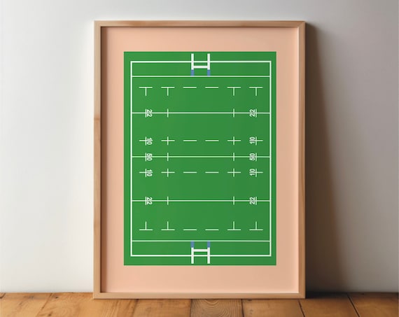 Rugby Sports Field Pop Art Poster, Modern Print