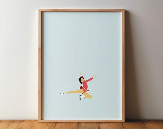 Figure Skater Poster Sports Poster Figure Skating Ice Skating Art Print Picture Modern Wall Art Sport Hobby A4 A3 A2