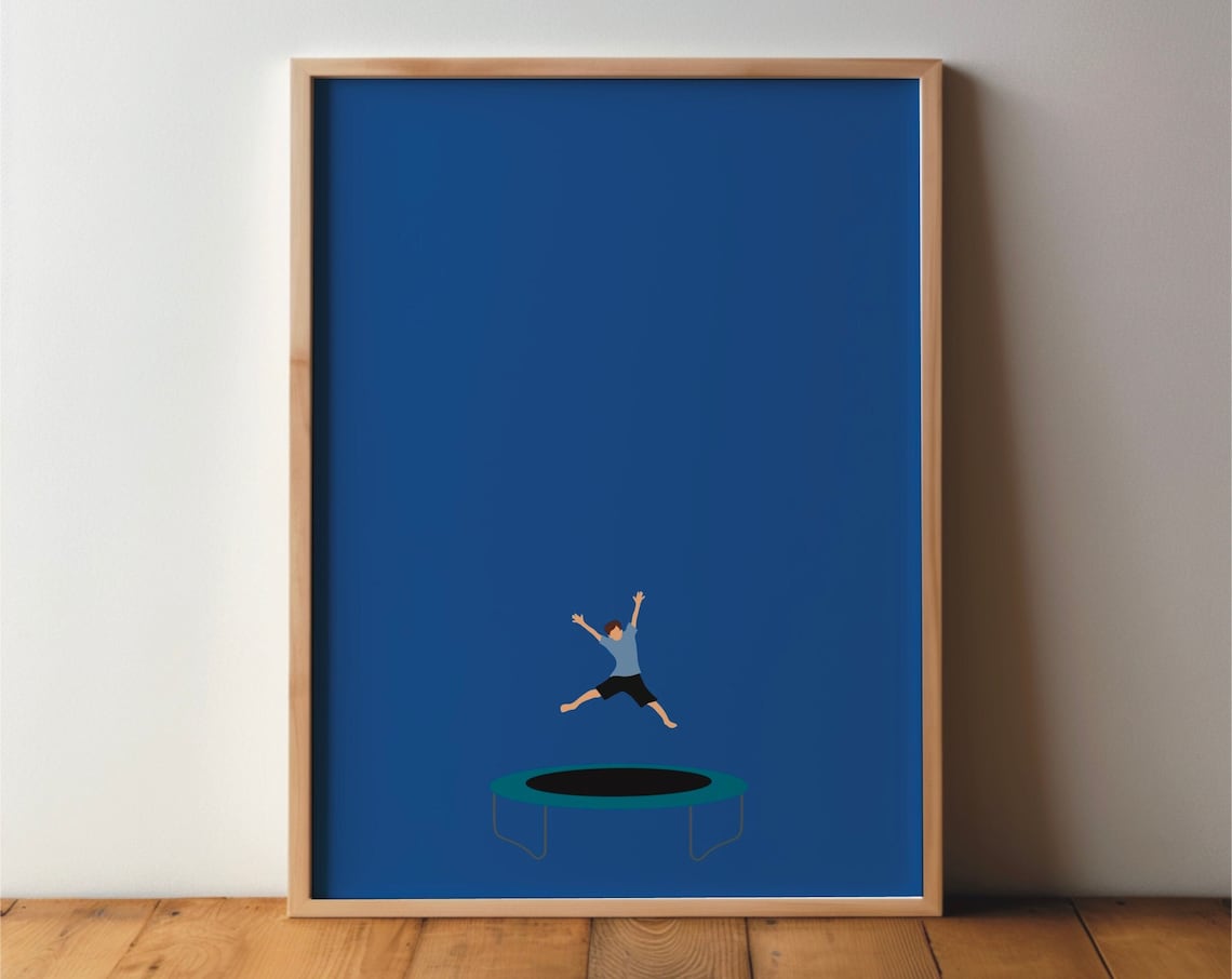 Trampoline Bounce Springer Sports Friends Art Print