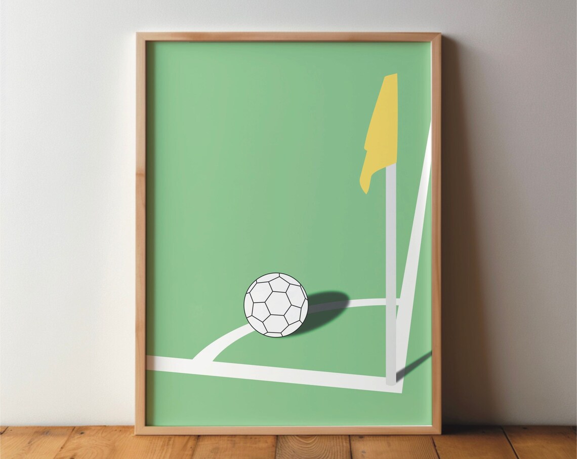 Soccer Corner Sports Field Scene Art Print