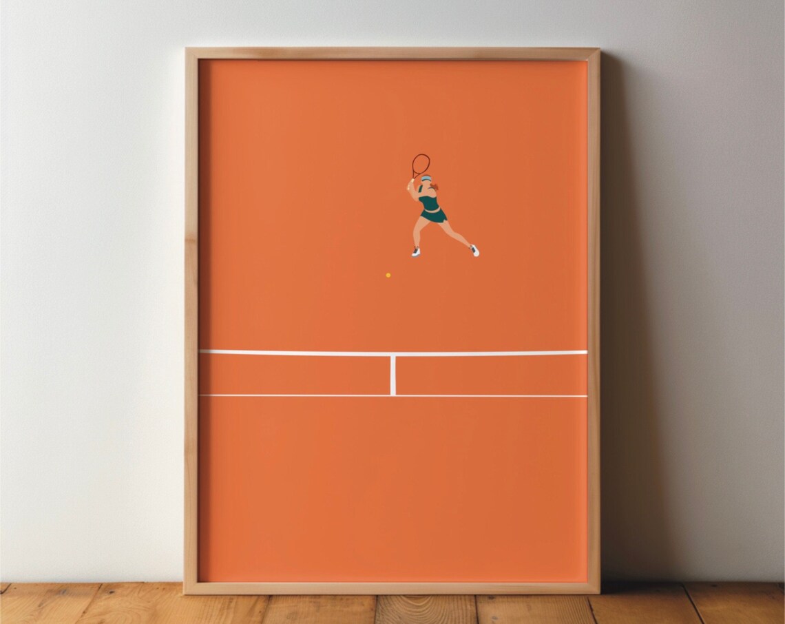 Tennis Player Poster, Minimal Modern Sports Art Print