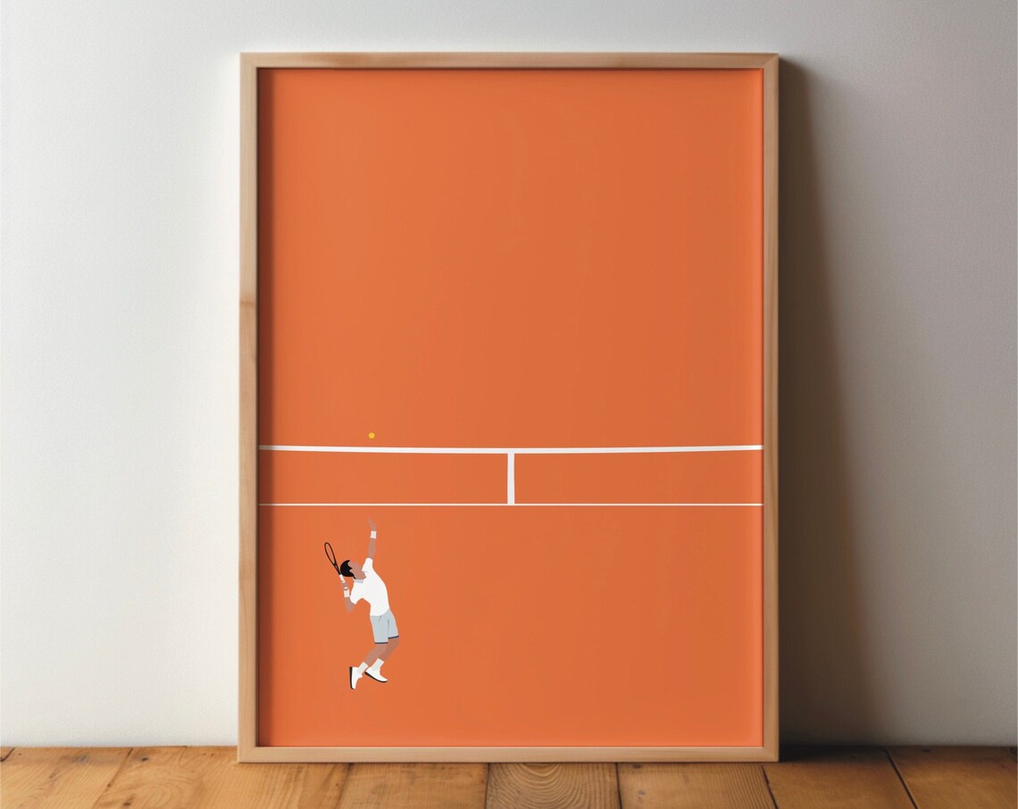 Tennis Player Poster, Minimal Modern Sport Art Print