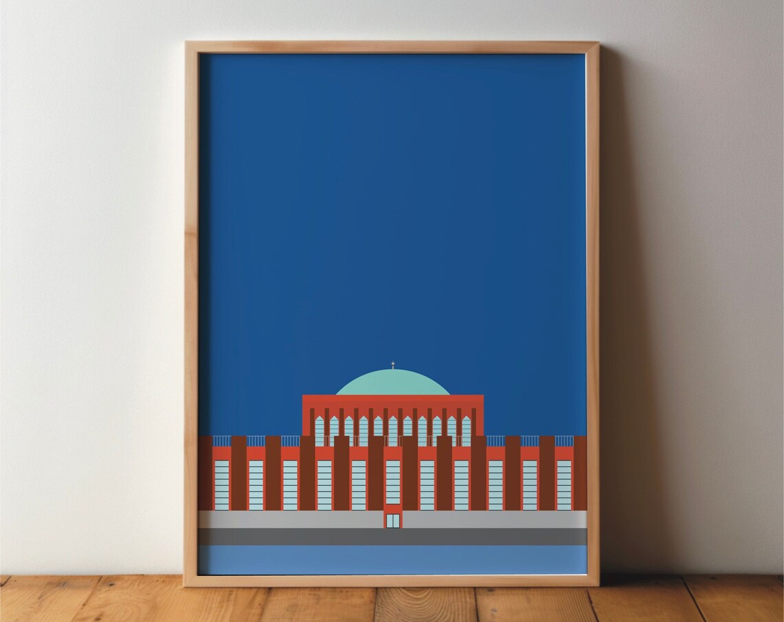 Düsseldorf Tonhalle Minimal Modern Travel Poster