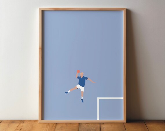 Handballer Poster, Minimal Modern Pop Art Print
