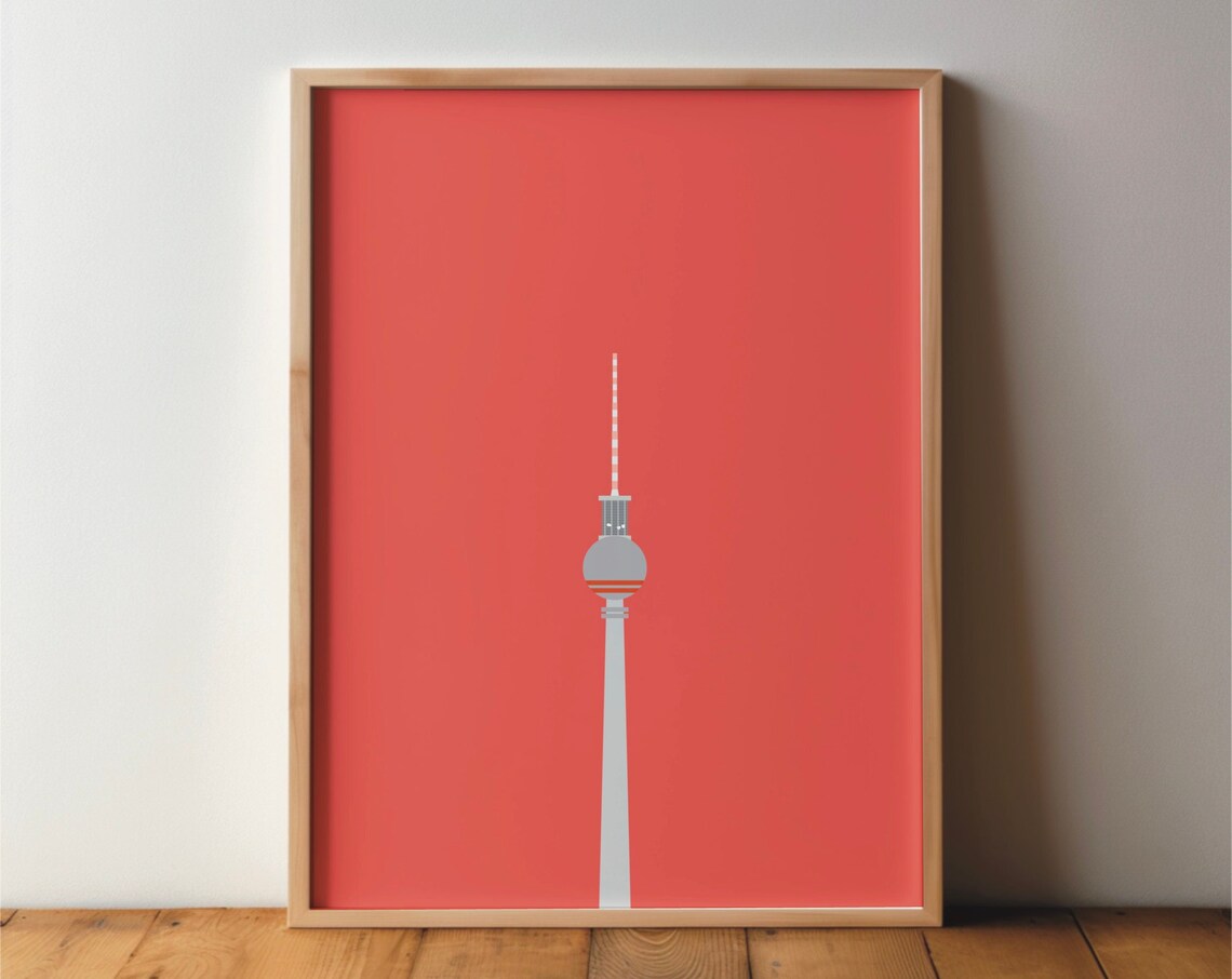 Berlin Tv Tower Alexanderplatz Travel Poster, Minimal Modern