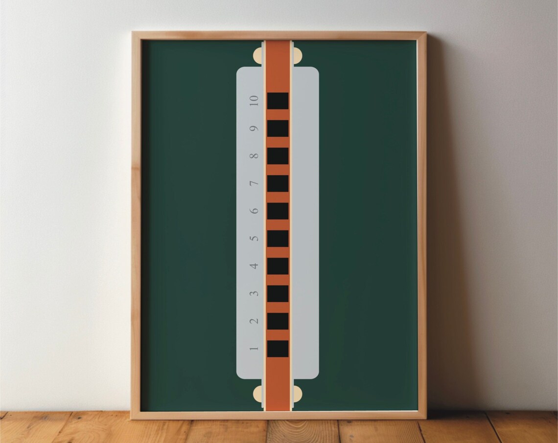 Harmonica Blues Harp Minimal Modern Art Print