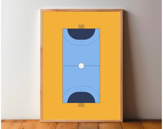 Handball Field Minimal Modern Sports Art Print