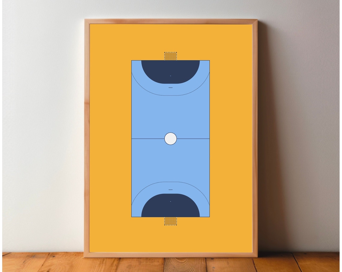 Handball Field Minimal Modern Sports Art Print