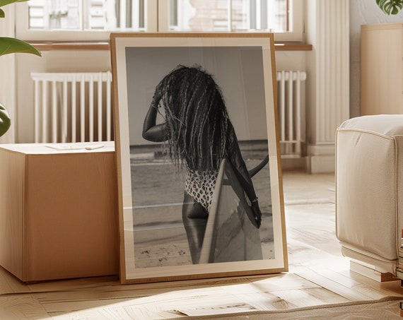 Beachside Contemplation Black And White Surfer Portrait Beach Black And White Prints Coastal Black And White Wall Art