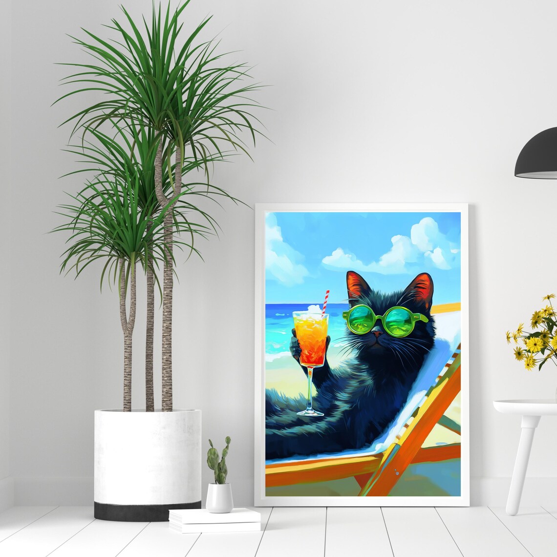 Sunbathing Cat Art Print, Matisse-Inspired Cat - Image 3