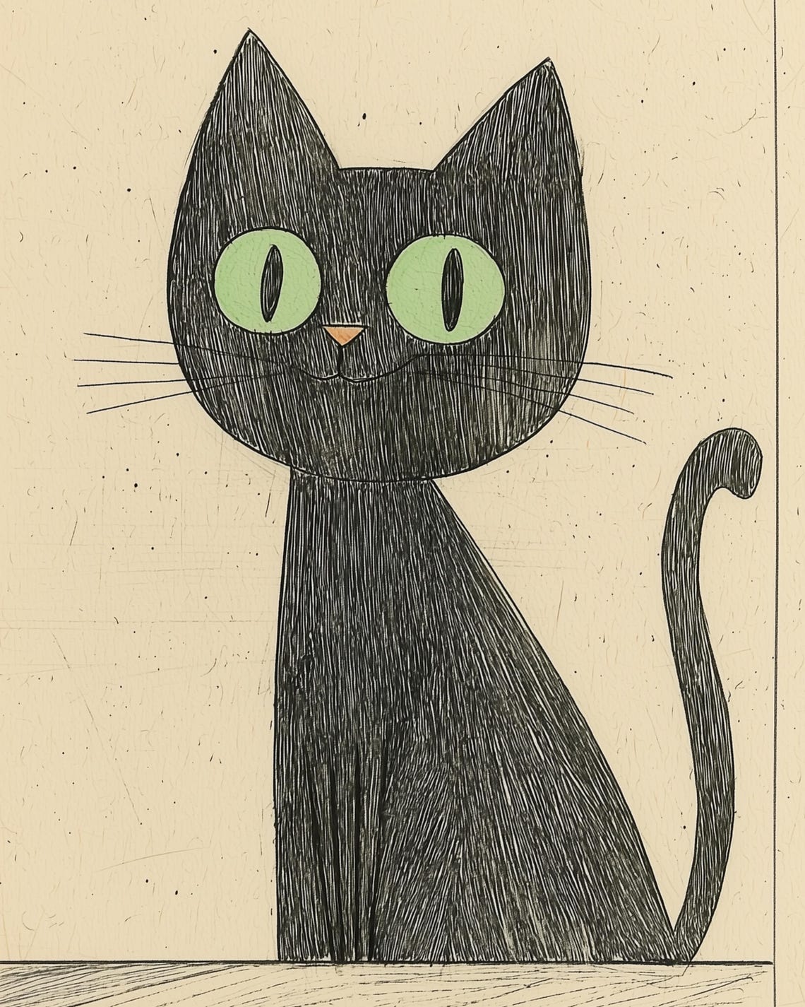 Charming Minimalist Black Cat And Puppy Sketch Nursery Poster - Image 3