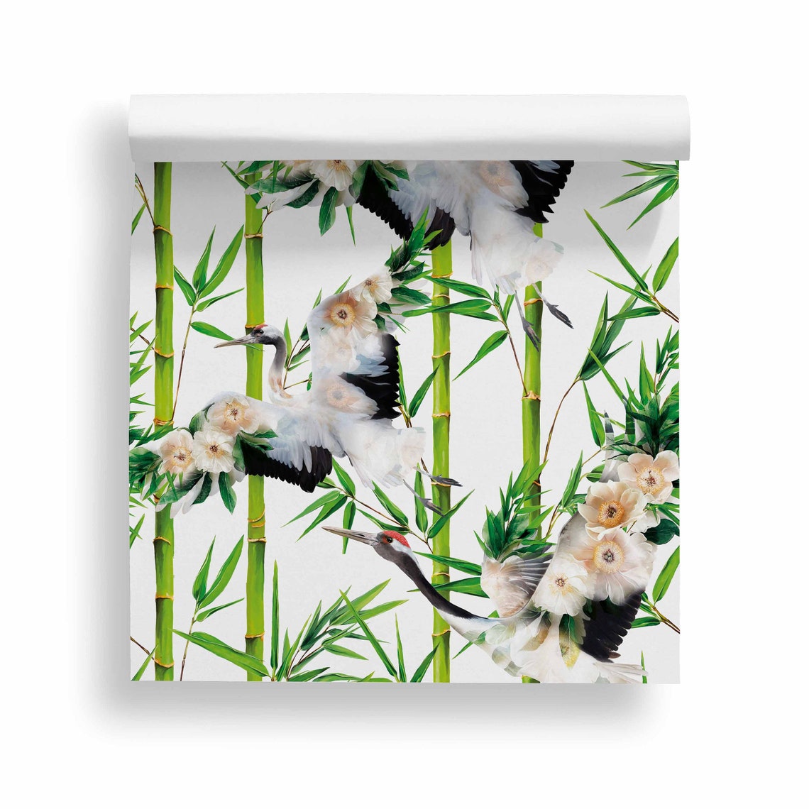White Cranes Art Print