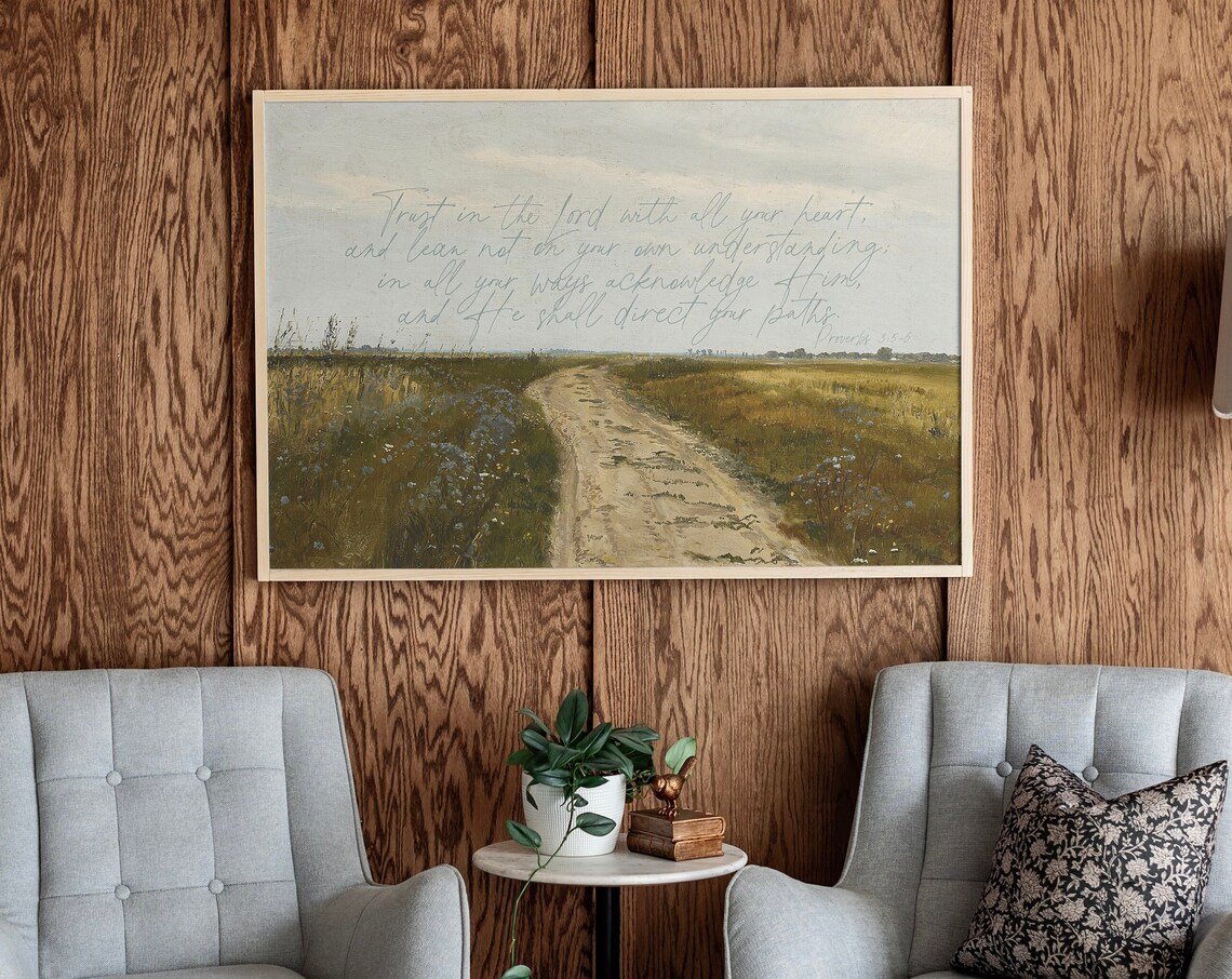 Trust in the Lord Scripture Wall Art, Vintage Poster - Image 3