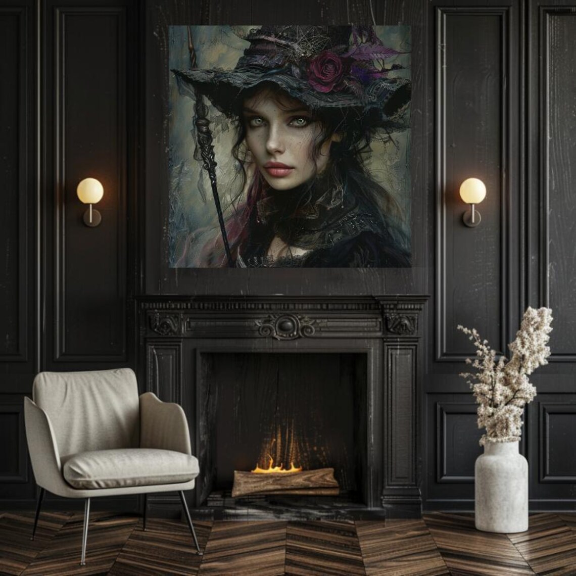 Gothic Witch Art Print, Dark Mystical Decor - Image 4