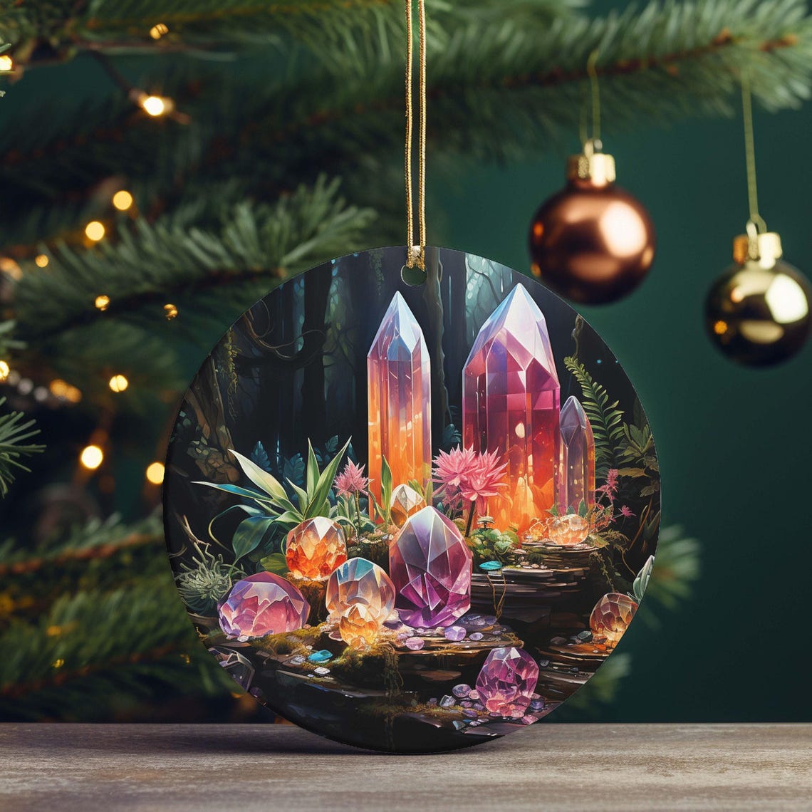Crystal Garden Car Mirror Hanging Ornament Boho New Age Decor Print - Image 4