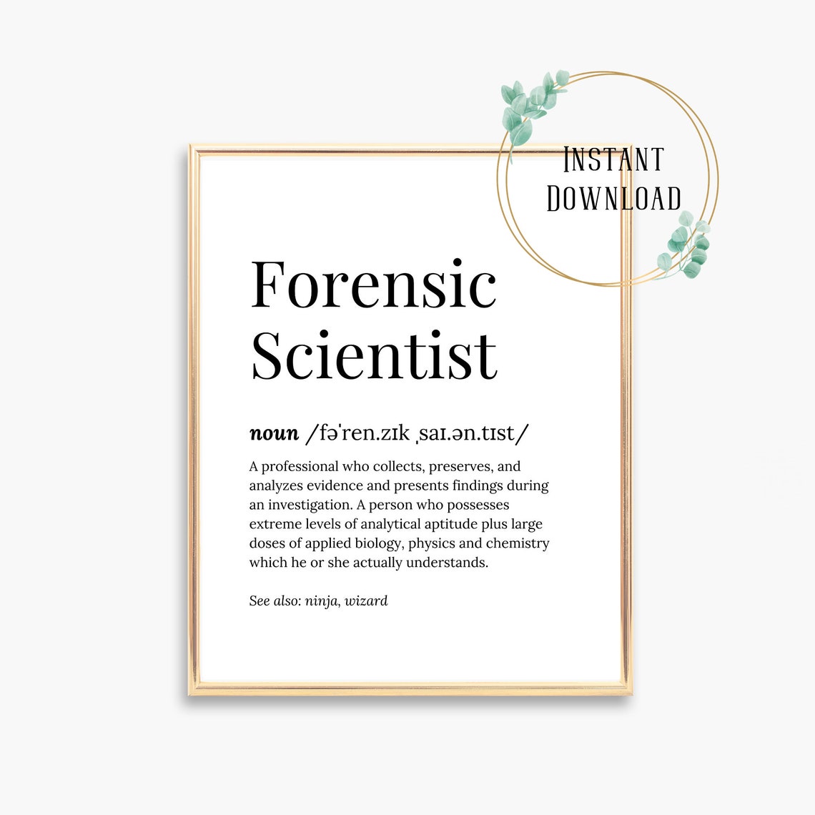 Forensic Scientist Dictionary Definition Graduation Gift Poster - Image 3